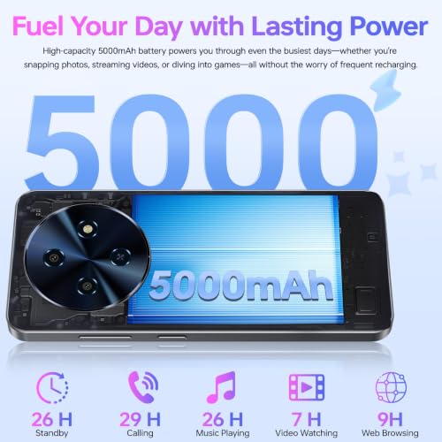 OUKITEL C5 Smartphone Offerta, 16GB+128GB/1TB, 6.52" Telefono Cellulare | 5000mAh Cellulare in Offerta, 13MP+5MP Telefoni, Smartphone 4G Dual SIM/Face ID/GPS/OTG/3.5mm Jack