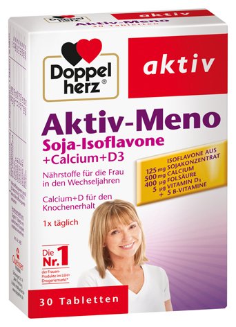 Doppelherz Aktiv-Meno Soja-Isoflavone + Calcium + D3, 2er Pack, 2 x 30 Tabletten