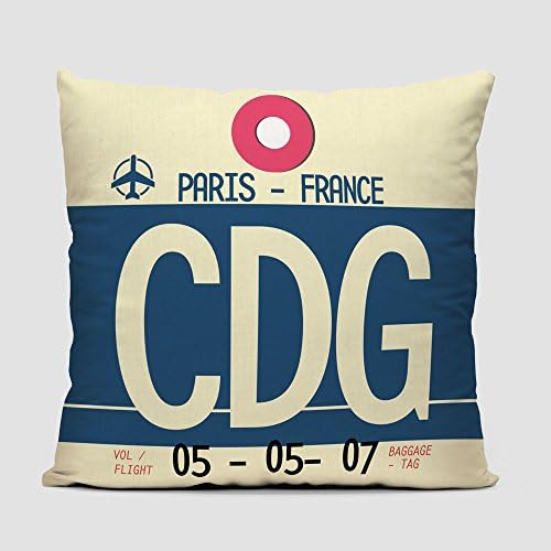 Airportag CDG - Throw Pillow - Cover only (16"x16")