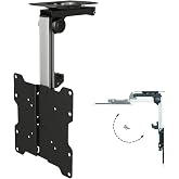 InstallerParts Folding TV Ceiling Mount - for 17 to 37 inch Flat Screen Display and Monitor of up to 44 Pounds, Adjustable Flip Down and Swivel Angle, VESA 75x75 mm to 200x200 mm, Black TV Mount