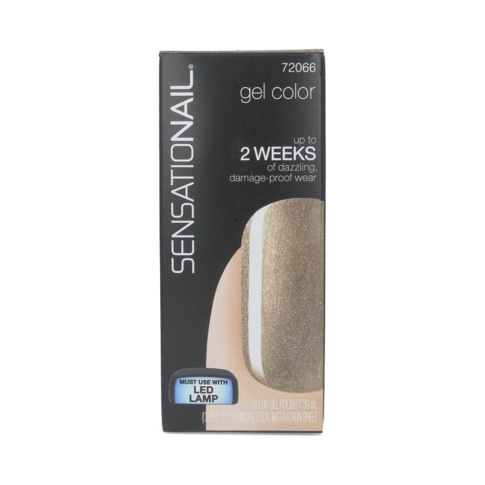 Sensationail Gel Nail Polish, Gold Rush, 7.39ml, Gold/Metallic/Platinum, At-Home Gel Polish