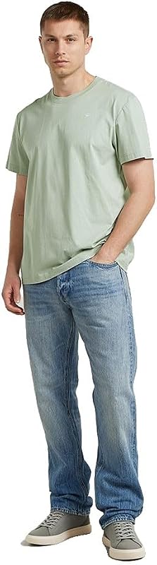 Raw C.V. Camiseta Base-s para Hombre, Color Verde (Pale Green D16411-336-c199), XL