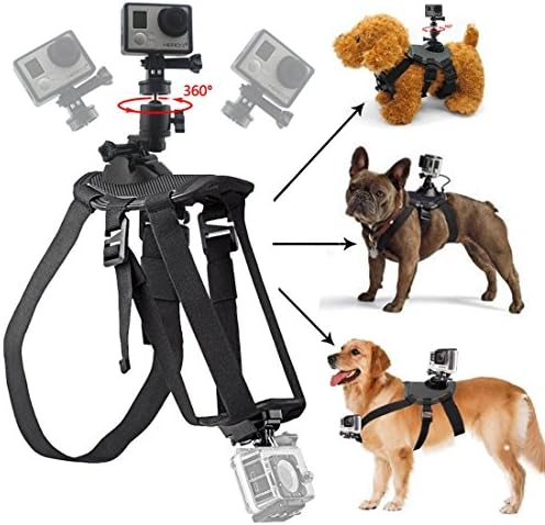 GreatCool GoPro Dog Harness Mount Pet Hound Fetch Back Chest Strap 360 Degrees Rotate GoPro Accessories Mount With Buckle Screw for GoPro Fusion Hero Session 6 5 4 3 2 and Other Action Camera