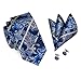 Hi-Tie Mens Silk Tie set Blue Paisley