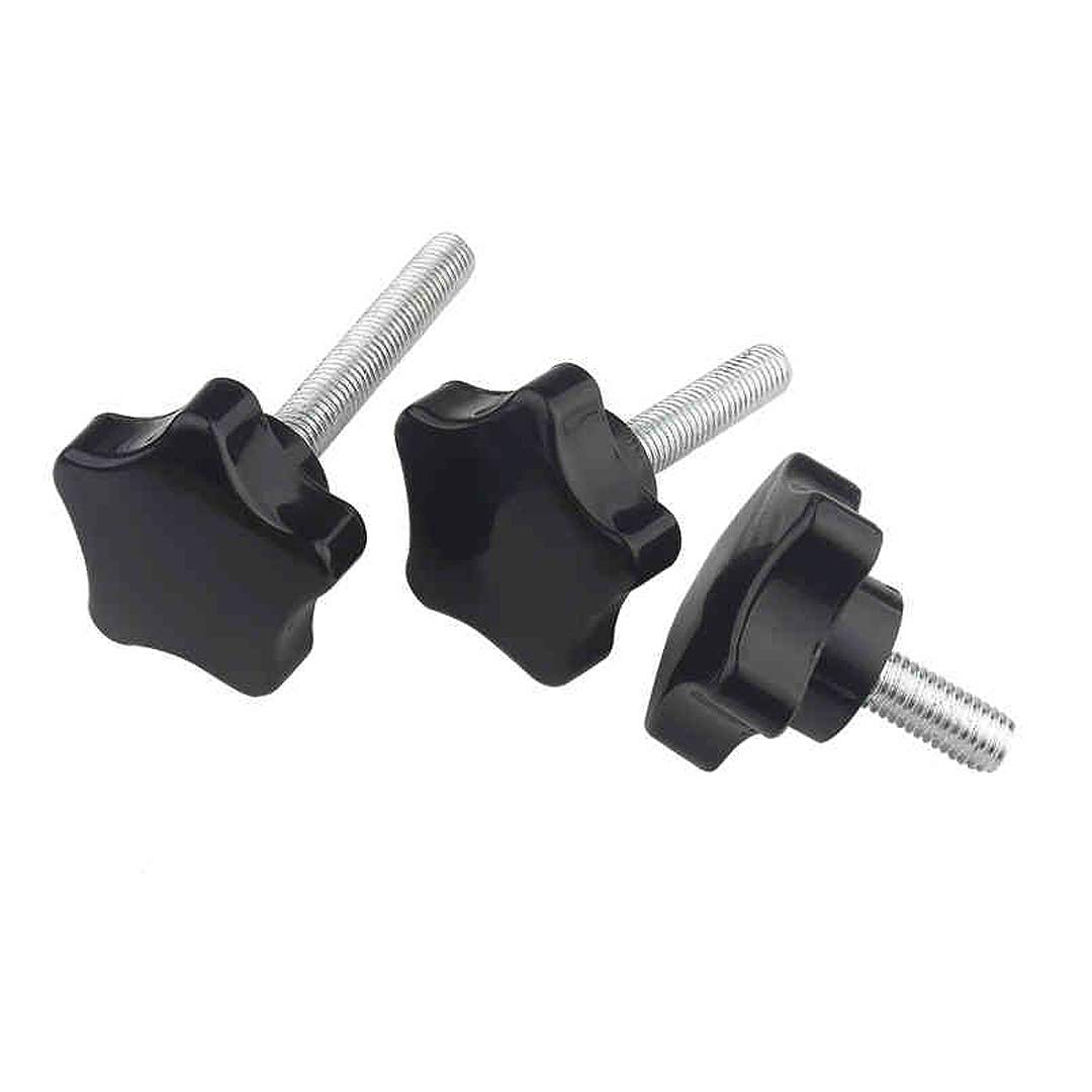 ANSIEDIO M6 Star Knob Thumb Screws, Five-pointed Star Head Threaded Knurled Thumbscrew Grip Knobs Clamping Screw, M6×25mm,5 pcs - Image 3