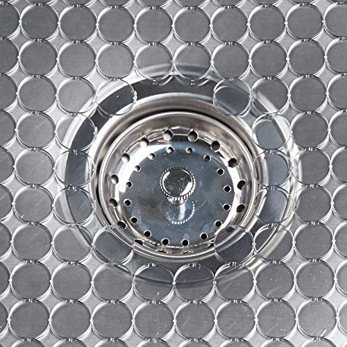 mDesign Kitchen Sink Dish Drying Mat/Grid Soft Plastic Sink Protector