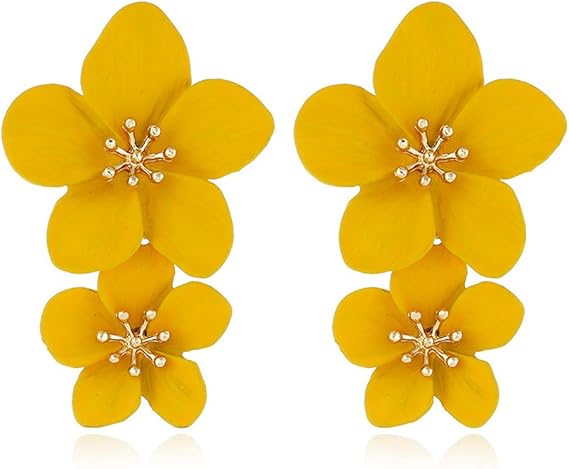 Amazon Co Jp Kleinrv ピアス イアリング 花 リゾート風 ぶらさがり 可愛い ファッション 耐久性 快適 プレゼント 大きい アクセサリー 服 ファッション小物