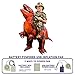 Halloween Haunters Inflatable Red Dinosaur Rider Costume Suit Child, Kid, Teen Size - T-Rex, Velociraptor, Reptile Blow Up with Inflation Fan - Put Yourself On Display at a Party - Girls Boys Birthday