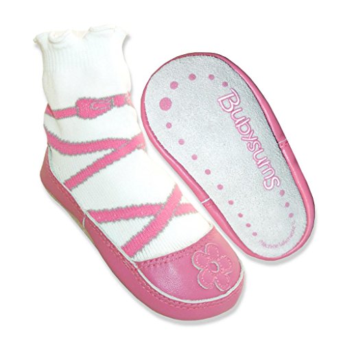 Buy Bubysums Baby/Toddler Soft Sole Shoe/Sock Ballet Pink/White