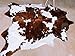 ecowhides 100% Genuine Brazilian Cowhide Rug - Tricolor, Brown, Black & White - Luxury Cowskin Leather Area Rug Decor (X=Large) 7 x 6 ft