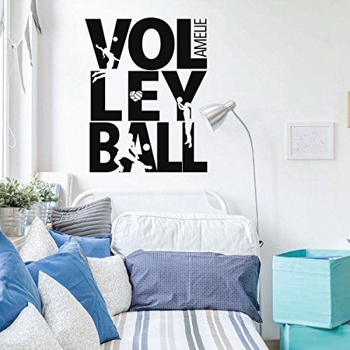Beach Volleyball Wall Decal - Silhouette - Vinyl Decor for Girls or Tween's Bedroom or Playroom - Sports Decorations