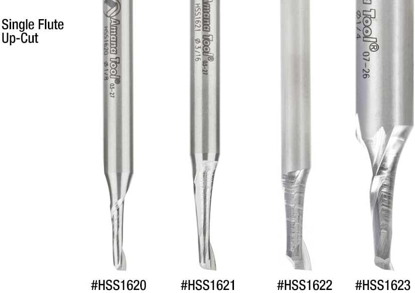 Amana Tool HSS1646 HSS Spiral Aluminum Cutting Double Flute Up-Cut 3/4 D x 1-1/4 CH x 1/2 SHK 3-1/4 Inch Long Router Bit - Image 5