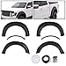 Fender Flares Compatible with 2009-2014 Ford F150, Pocket Rivet Style Matte Black Finish PP Wheel Cover Protector Vent Trim IKON MOTORSPORTS 2010 2011 2012 2013