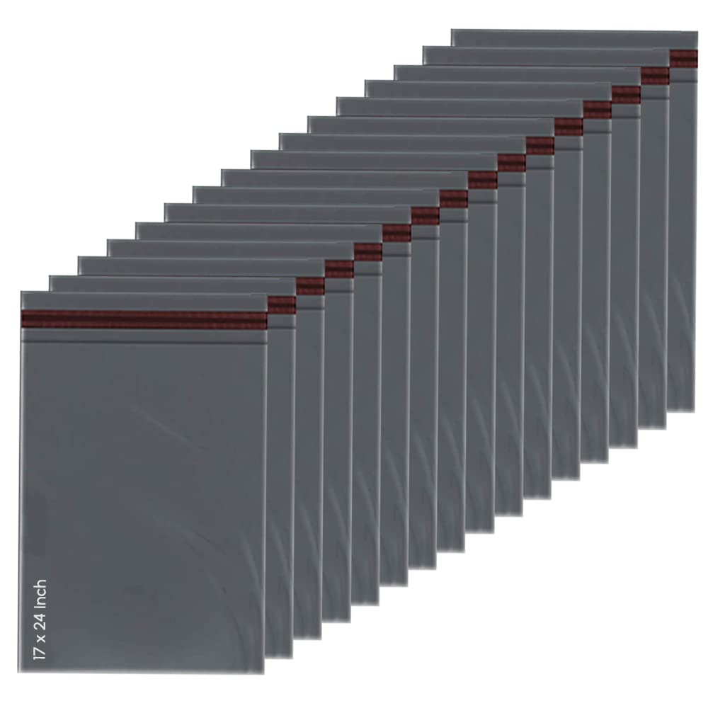 1ABOVE 50PK Grey Mailing Poly Postal Self Seal Bags Postage Packaging Assorted Mailers Posting Shipping Post Parcels Package Bags (17X24)