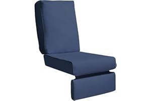 Skypatio All-Weather Outdoor Recliner Cushion, Replacement Patio Chair Deepseat Waterproof Cushion (Navy Blue)