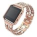 Wearlizer Compatible Fitbit Blaze Band Small Large Women Rose Gold, Lux Replacement Metal Bands Metal Frame Fitbit Blaze - Rose Gold