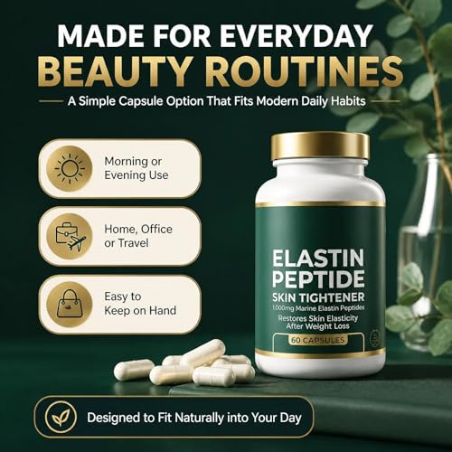 Elastin Peptides, Elastin Peptide Skin Tightening Formula, Combating Skin Sagging, Elasticity & Firmness, 60 Counts (3 Pcs)