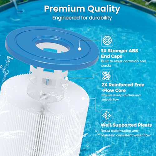 Future Way 6 Pack Type A or C Pool Filter Cartridge Replacement for Intex 29000E/59900E & 1000/1500/530 GPH Filter Pump, Fits Easy Set Above Ground Pools