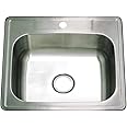 Kingston Brass GKTS252281 Studio Drop-in Kitchen Sink, 25-Inch × 22-Inch × 8-Inch, Brushed