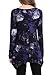 BAISHENGGT Women's Paisley Printed Handkerchief Hem Tunic Top Large Dark Blue