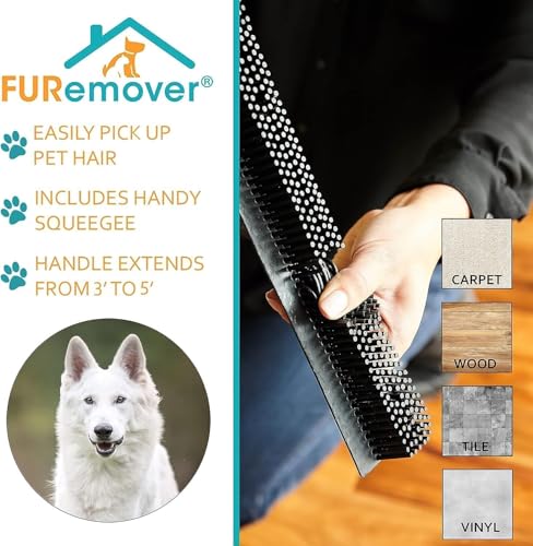 FURemover Pet Hair Removal Rubber Broom, 58" Telescopic Handle photo 8