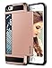 Vofolen Case Wallet Case Hybrid Bumper Armor Snap-on Black Soft Rubber Cover Rose Gold