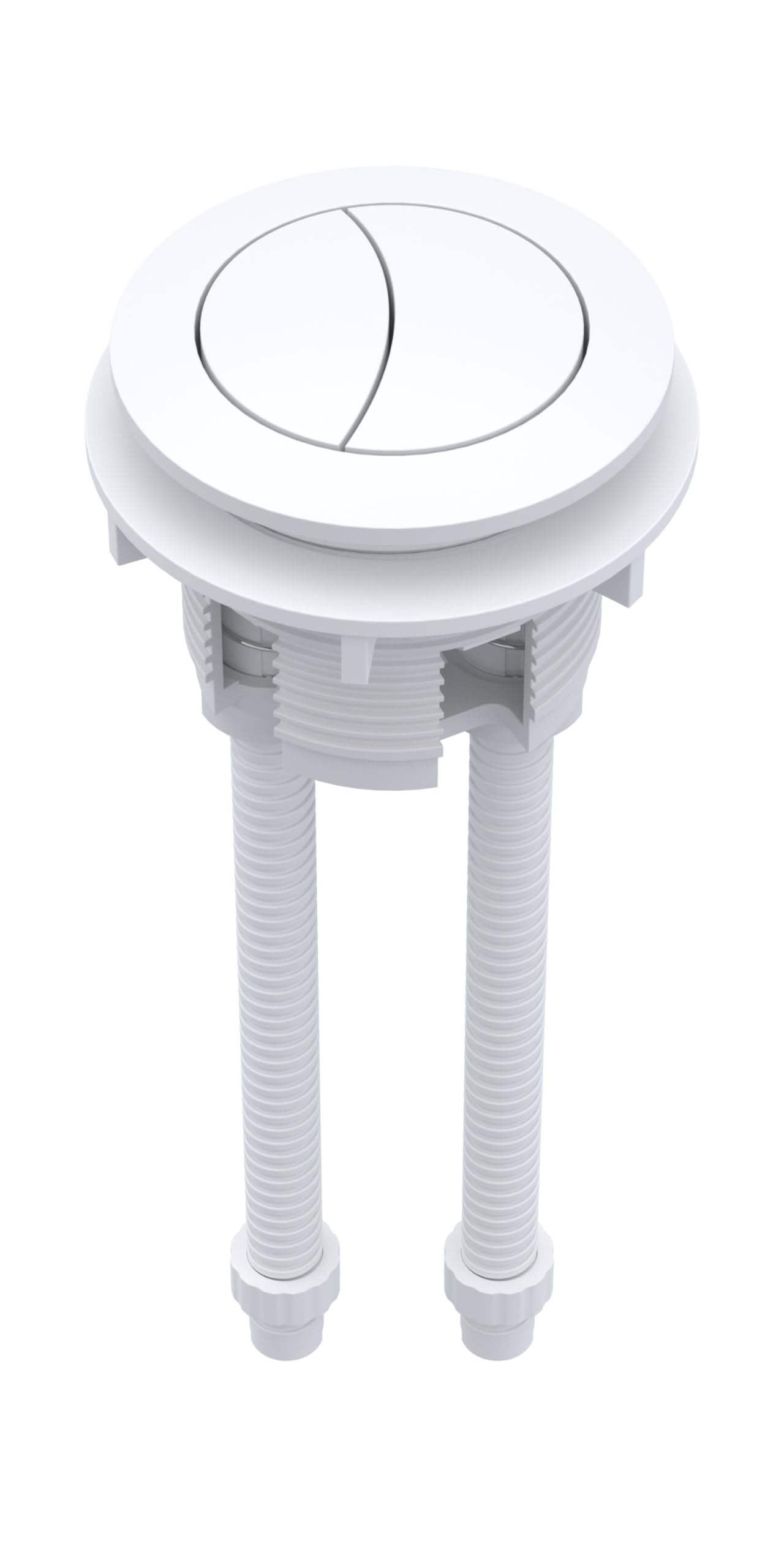 nuie CPB101 Accessory Modern Bathroom Round Toilet Cistern Dual Flush Push Button, Matt White