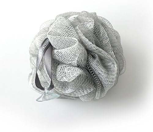 1541 London Large Exfoliating Bath & Shower Body Puff/Scrunchie/Buffer (Silver Grey)