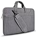 HSEOK Laptop Shoulder Bag Sleeve Briefcase, Denim Fabric Carry Case Cover for 12.9 iPad Pro / 13-13.3 Inch Laptop / Notebook Computer / MacBook Air / MacBook Pro, Gray