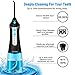 Cordless Water Flosser Oral Irrigator, Nicefeel 300ML 2 Tip Case Portable and Rechargeable Water Flossing for Travel, IPX7 Waterproof 3 Mode Teeth Cleaner with Tongue Cleaner, 4 Jet Tips for Home