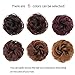Violet 100% Human Hair Wavy Bun Scrunchie Dark Brown Curly Messy Donut Chignons Hair Piece For Women Updo Ponytail Human Hair Extension(Dark Brown)