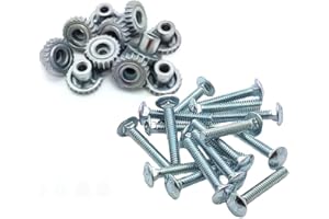 DRYFUR Pet Carrier Dog Kennel Metal Fasteners Nuts Bolts Replacements (1-1/4" Medium Bolts, 16 Pack)