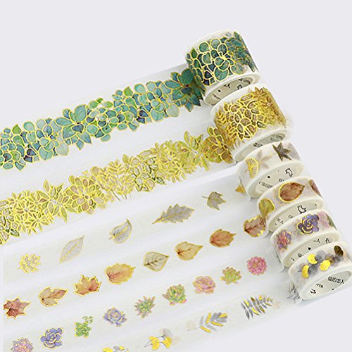 Flower Washi Tape (Gold flowers) - Thumbnail 7