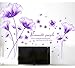 SWORNA Nature Series 3D Romantic Purple Flowers Removable Vinyl DIY Mural Wall Decor Decals for Living Room/Bedroom/Hallway/Sitting Room/Playroom/Kindergarten/Kids Nursery 46” H X 79” W, X-Large