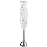 OVENTE Immersion Hand Blender, 300W Corded Electric Handheld Stick Mixer with 2 Mixing Speeds and Stainless Steel Blades for Smoothies, Purees & Baby Food, White HS560W