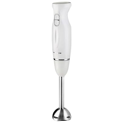 OVENTE Immersion Hand Blender, 300W Corded Electric Handheld Stick Mixer with 2 Mixing Speeds and Stainless Steel Blades for Smoothies, Purees & Baby Food, White HS560W