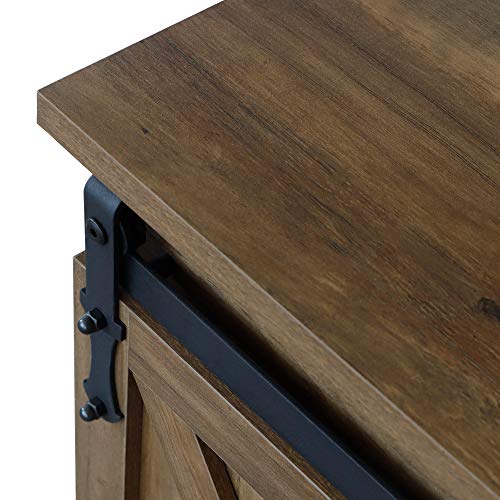 GHQME Sliding Barn Door Farmhouse TV Stand，58 Inch Storage Table，Wood