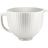 KitchenAid 5Q Classic Column Bowl, for 5Q Tilt-Head Mixers, KSM2CB5PCC | Durable Ceramic, Freezer-Microwave-Oven-Dishwasher-safe, Fits all 4.5 and 5 quart Tilt-Head KitchenAid Stand Mixers