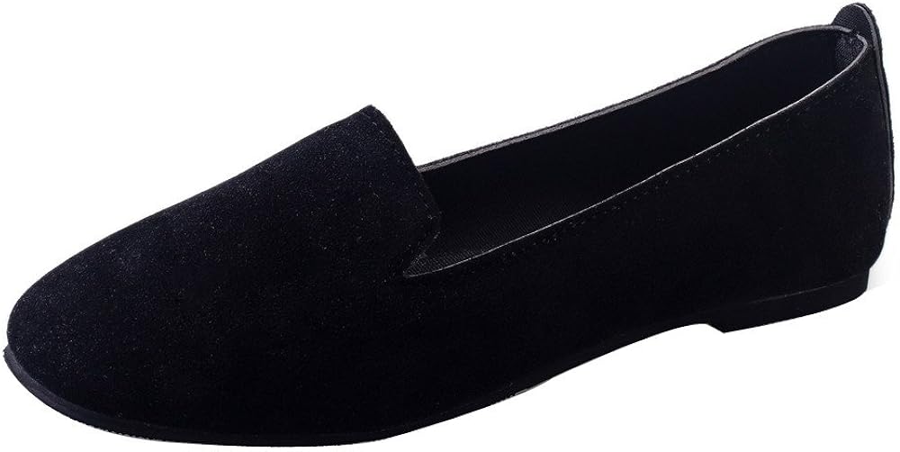 LATINDAY Flats Shoes Women– Slip-on Ballet Comfort Walking Classic Round Toe Shoes