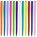 12 Pcs Colored Party Highlights Colorful Clip in Hair Extensions 22 inch Straight Synthetic Hairpieces for Women Kids Girls, Rainbowthumb 4
