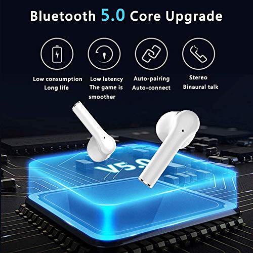 Wireless Earbuds Touch Control Bluetooth 5.0 in-Ear Noise Cancelling 3D Stereo Earphones IPX5 Waterproof Wireless Bluetooth Earbuds Built in Mic Headsets for Apple Airpods iPhone/Android