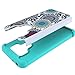 LG G6 Case,Suensan Dual Layer Armor Defender Protective Shock Absorbing with Hybrid Soft silicone and Hard PC Design Cover for LG G6 (Blue flowers)
