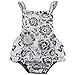 Cute Baby Girl Halter Backless Ruffled Leaf Sunflower Floral Romper Dress Outfits (12-18 M, White)