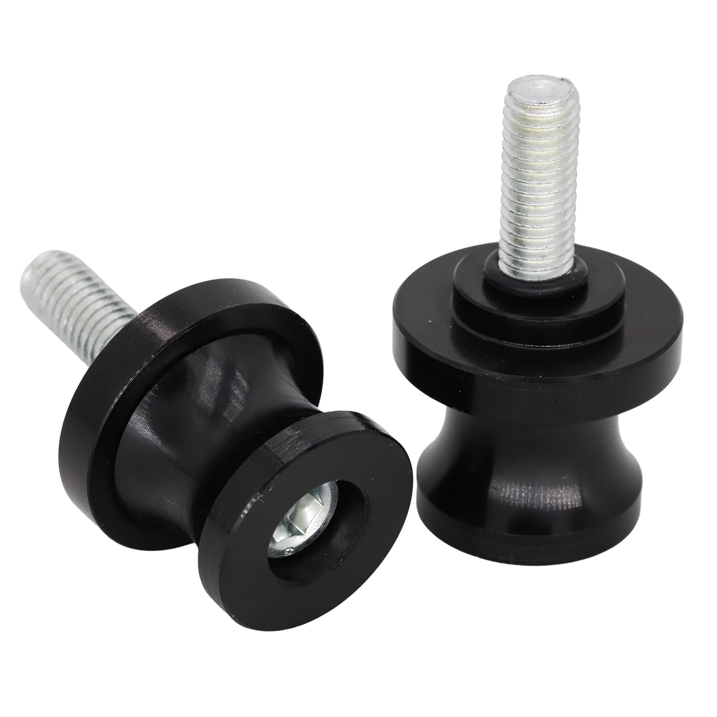 2pcs 8mm M8 Motorcycle Bobbin Adapters Stainless Steel - Black