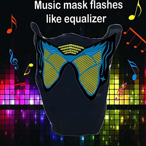 Flashingworld Music Led party Mask with sound active for dancing,riding,skating,party and any festival (Green Equalizer)