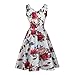Dreaweet Vintage Floral Sleeveless Women's Cocktail Party Retro Swing A-Line Dress