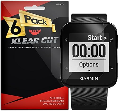 Garmin Forerunner 35 Screen Protector [6-Pack], Klear Cut HD Clear Screen Protector for Garmin Forerunner 35 PET Film Anti-Bubble Shield