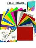 Heat Transfer Vinyl Sheets | Flexible & Thin | Easy To Cut, To Weed & To Iron | 15 Assorted Colors In One Bundle | For T Shirts, Clothing, Hats | Teflon & A4 Instruction Included | 12 x 9,8 Inches