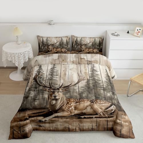 Erosebridal Rustic Moose Queen Comforter Farmhouse
