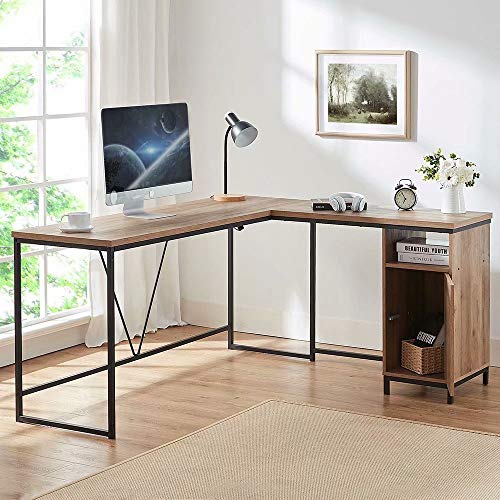 Amazon Com Hsh L Shaped Computer Desk Metal And Wood Rustic
